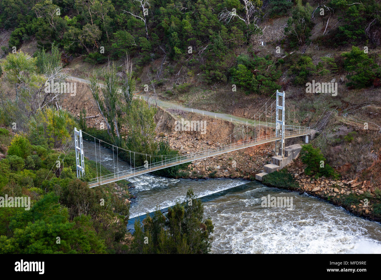 Die hängebrücke am Mount Bold Reservoir an Kangarilla South Australia am 25. April 2018 Stockfoto