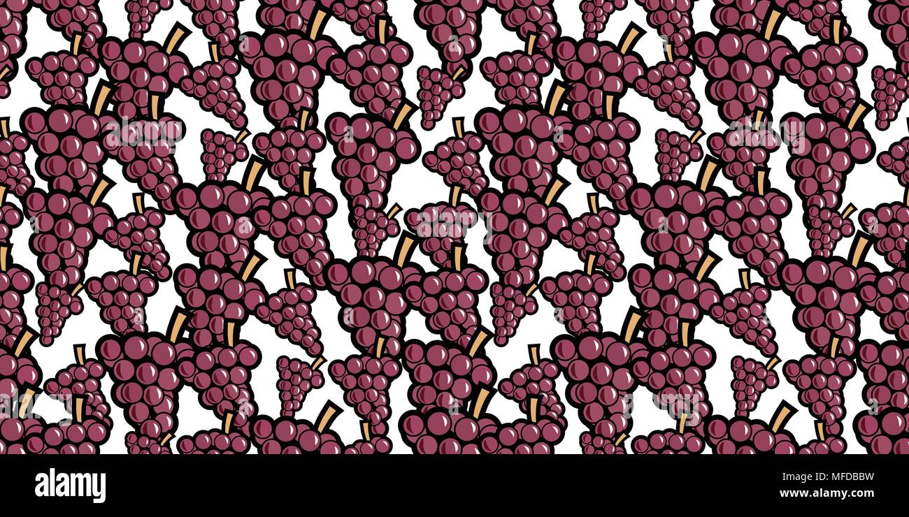Wiederholen nahtlose Muster der Trauben der Roten cartoon Trauben Stock Vektor