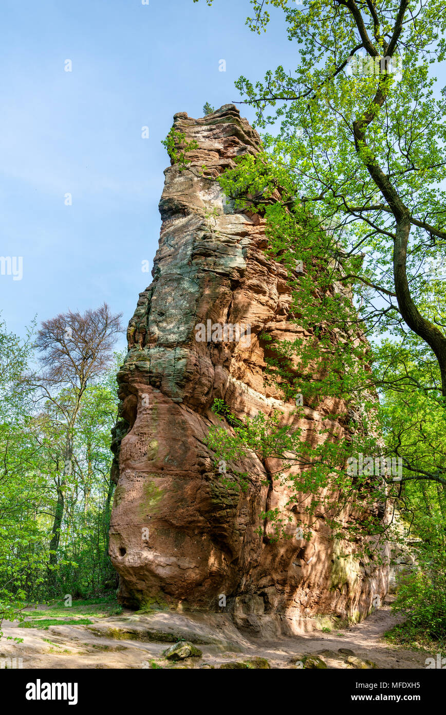 Sandsteinfelsen in den Pfälzer Wald. Deutschland Stockfoto