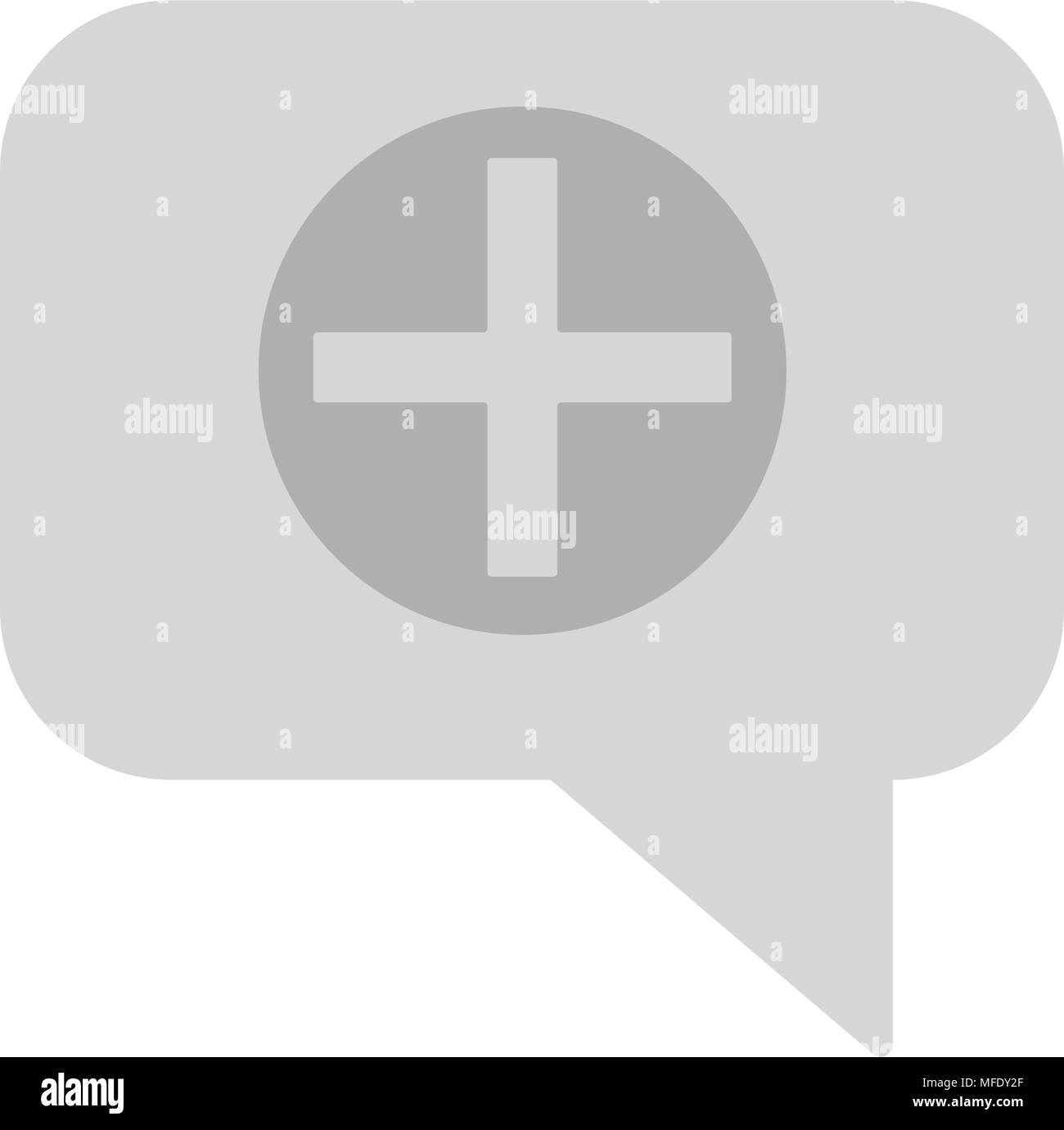 Hinzufügen Sprechblasen-symbol, Vektor Symbol auf weißem Hintergrund Stock Vektor
