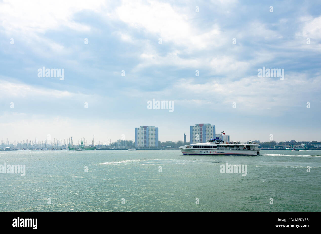 Ein wight Link Passagier Fähre von Portsmouth auf die Isle of Wight. Stockfoto