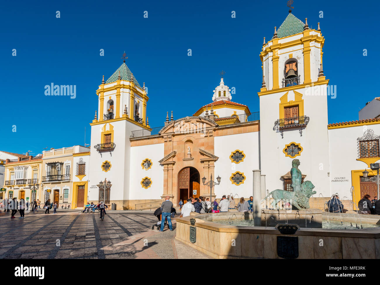 Nuestra Señora del Socorro Kirche, Plaza del Socorro, Ronda, Provinz Malaga, Andalusien, Spanien Stockfoto