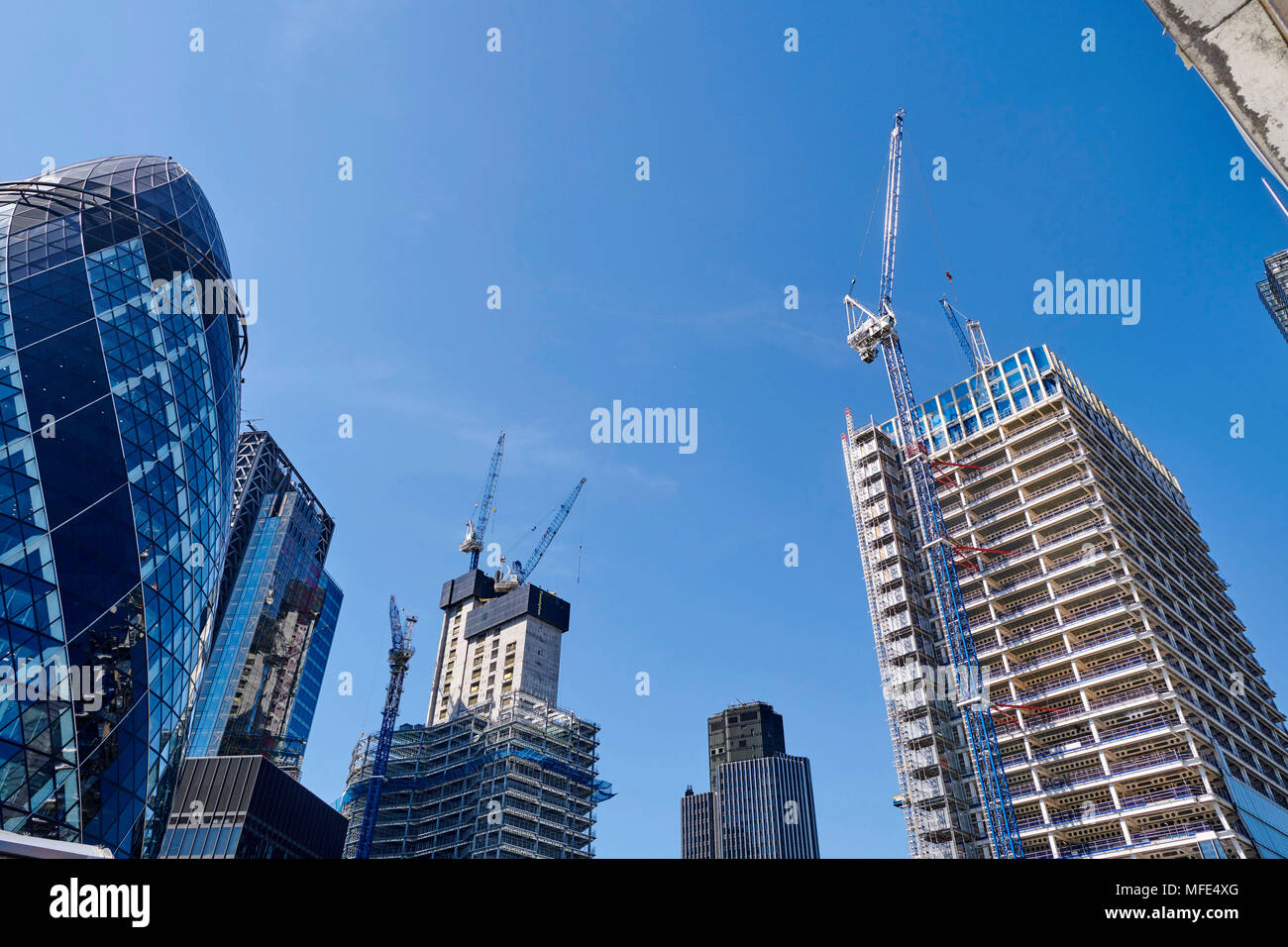 Bauarbeiten, Stadt London Financial Centre, VEREINIGTES KÖNIGREICH Stockfoto