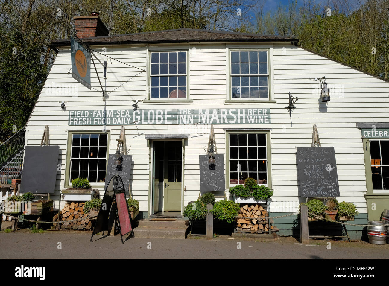 Globe Inn Marsh, Rye, East Sussex, Großbritannien Stockfoto