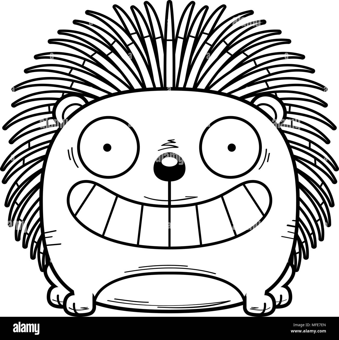 Ein Cartoon Illustration ein Stachelschwein glücklich und lächelnd. Stock Vektor