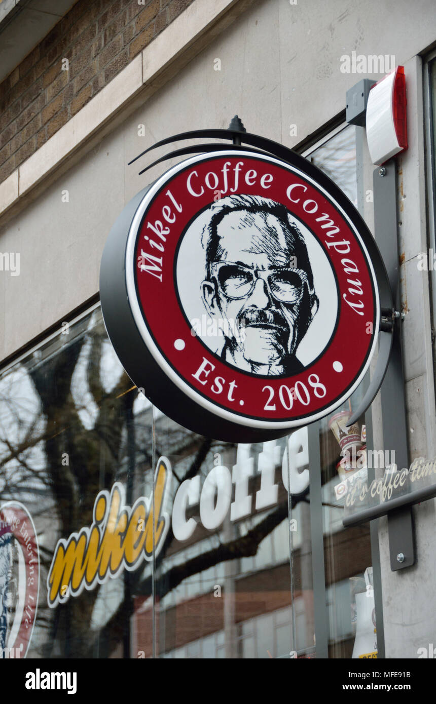 Mikel Coffee Company Cafe, Tottenham Court Road, Warren Street, London, UK. Stockfoto