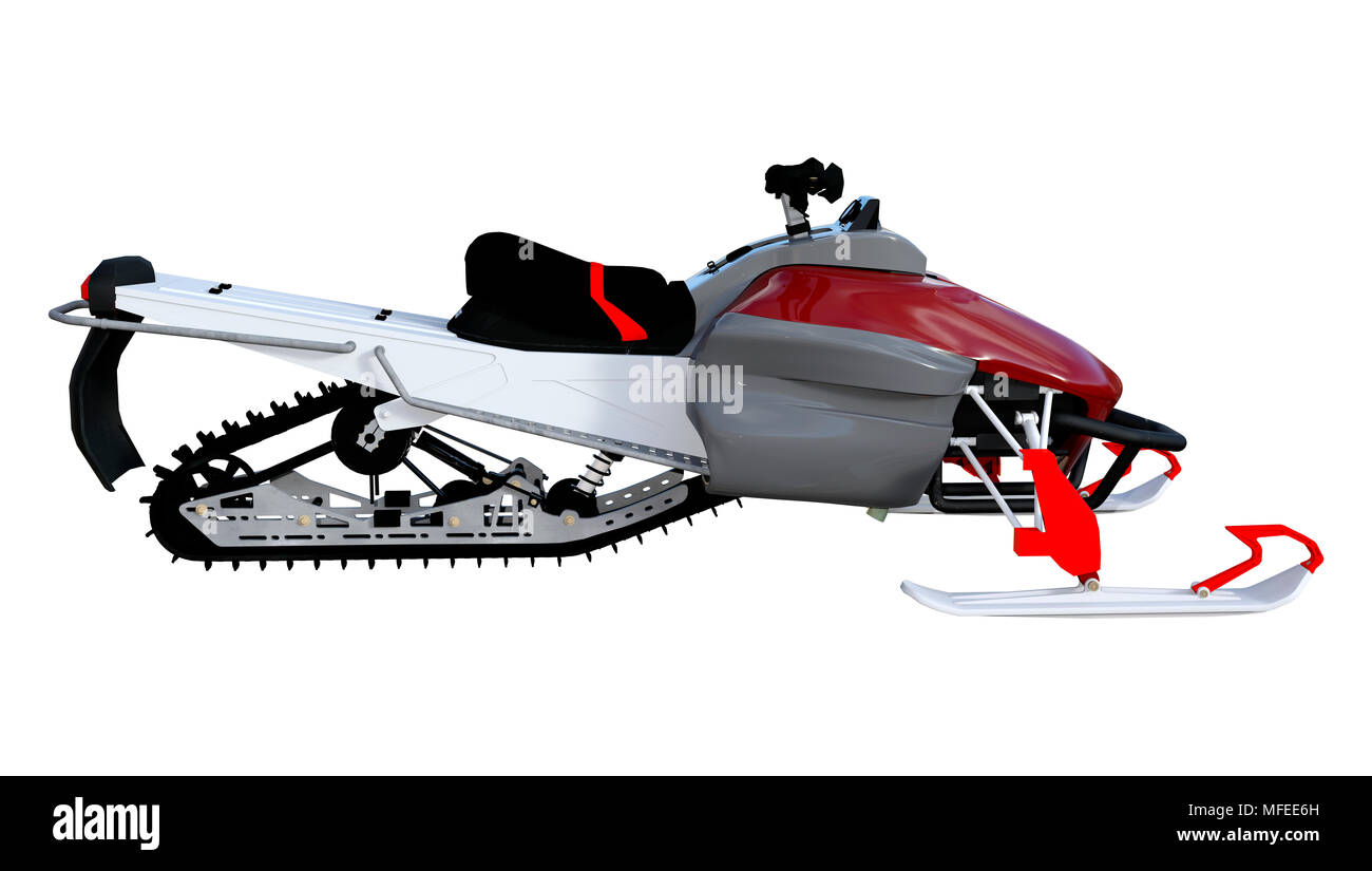 3D-Rendering von einem Schneemobil, oder Motor Schlitten