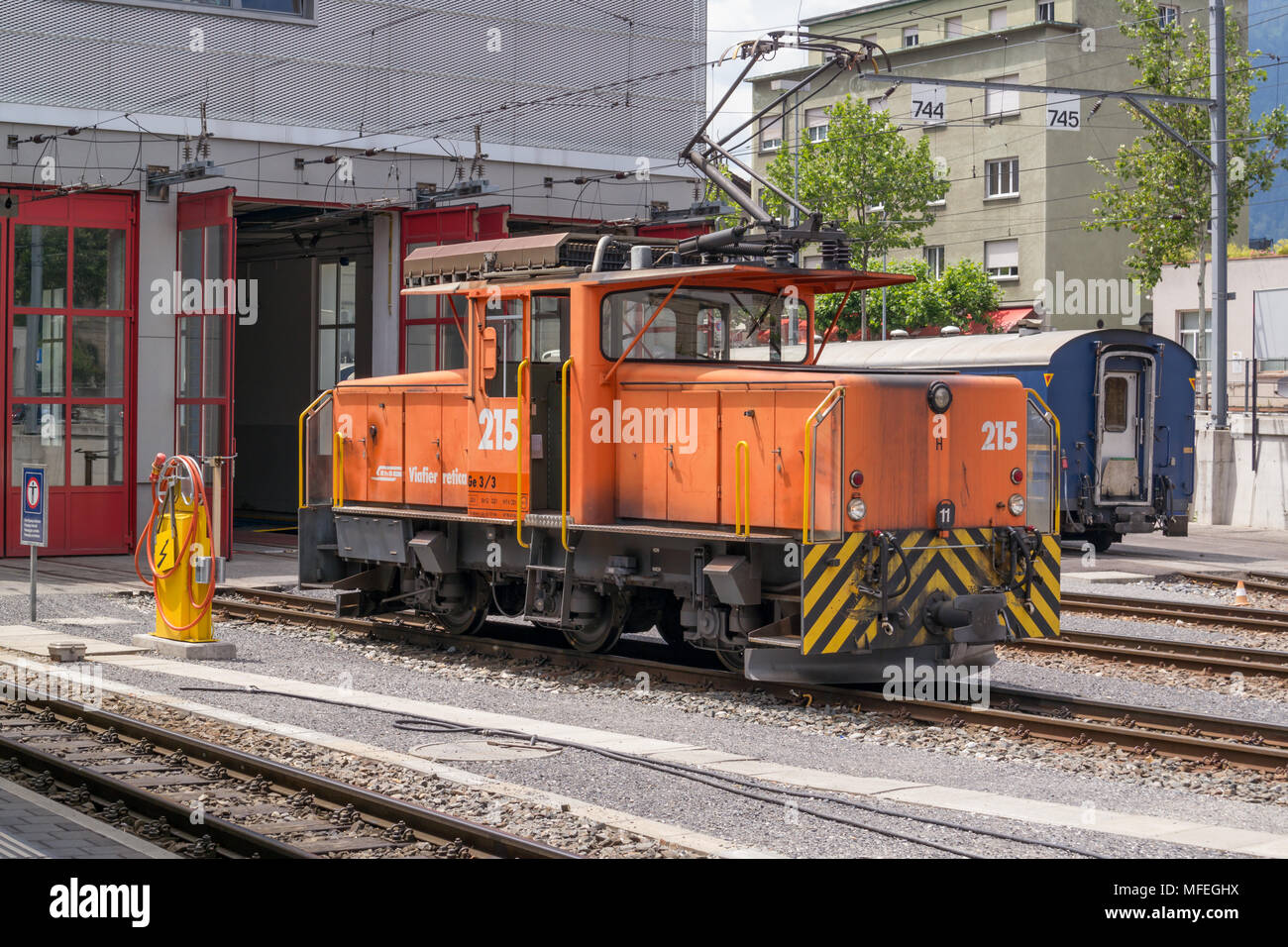 Rhätische Bahn rangierlok am Bahnhof Chur Stockfotografie - Alamy