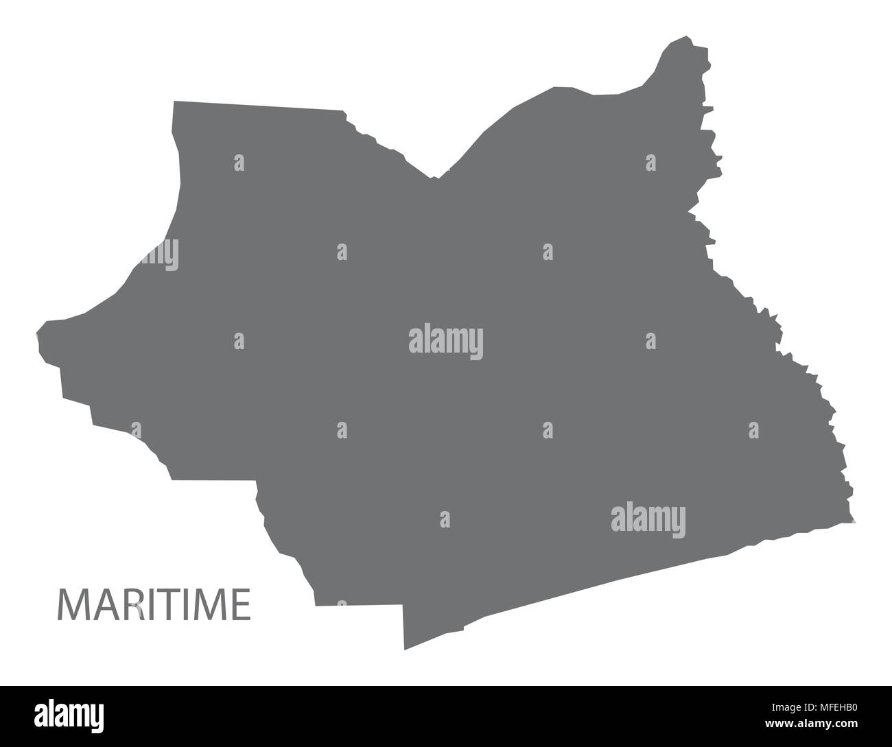 Maritime Karte von Togo Grau Abbildung: Form Stock Vektor Maritime Karte von Togo Grau Abbildung: Form Stock Vektor