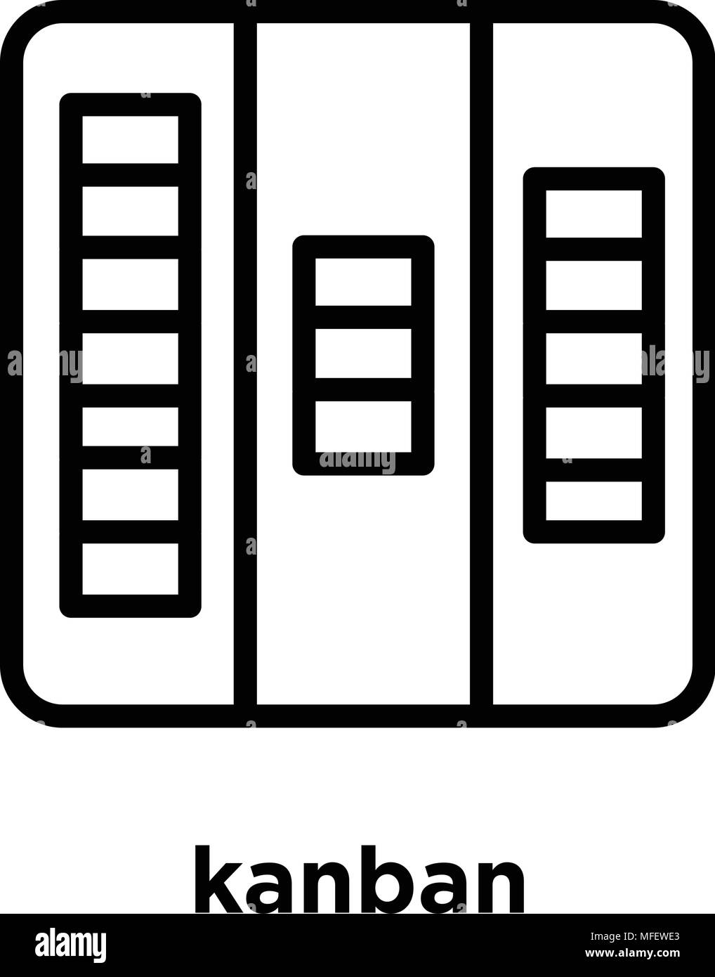Kanban Symbol auf weißem Hintergrund, Vector Illustration Stock Vektor