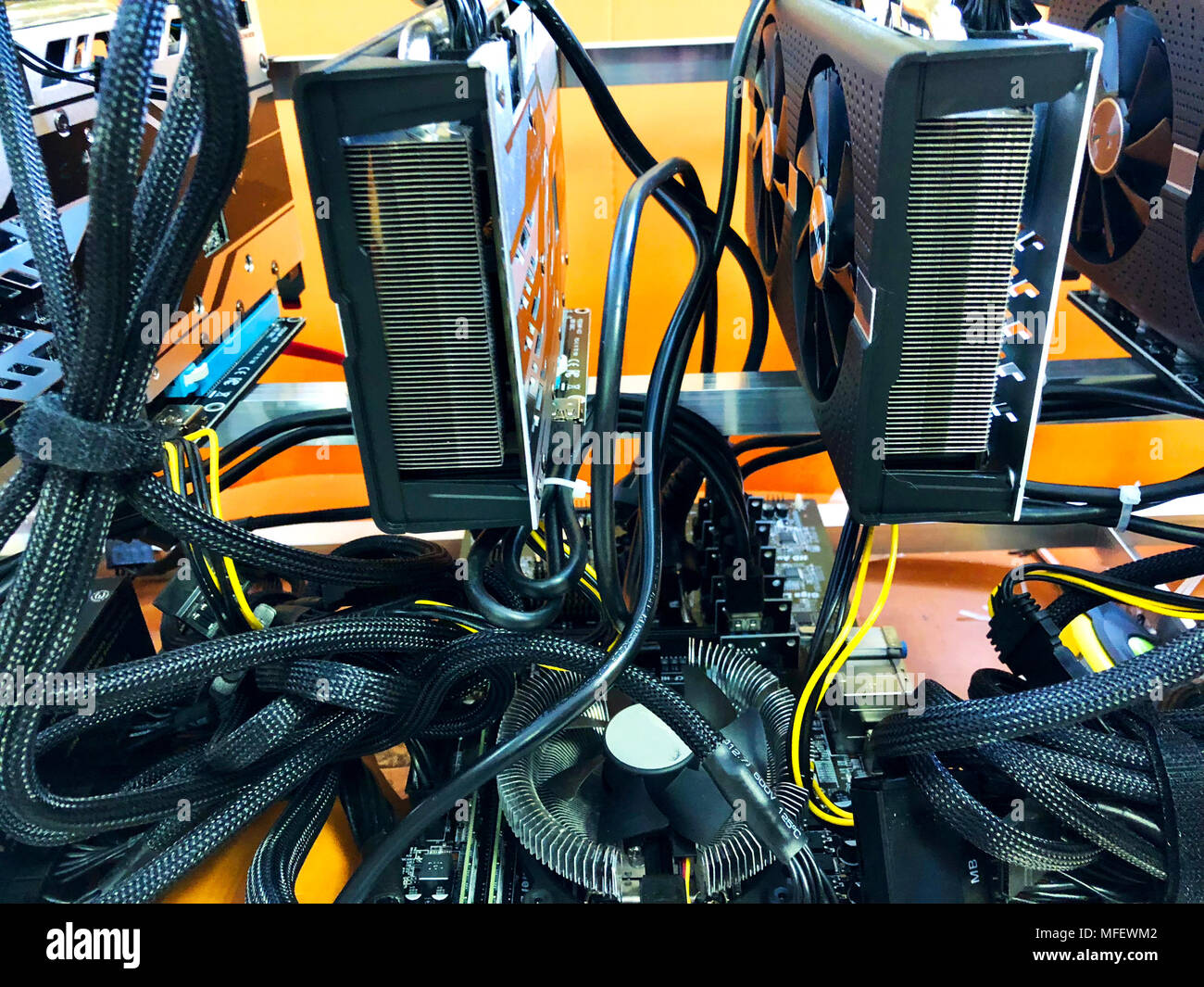 Bergbau Bauernhof auf Grafikkarten Stockfoto