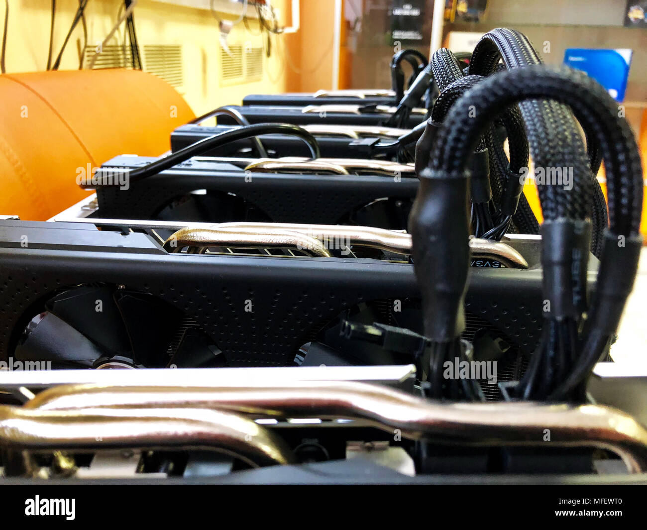 Bergbau Bauernhof auf Grafikkarten Stockfoto