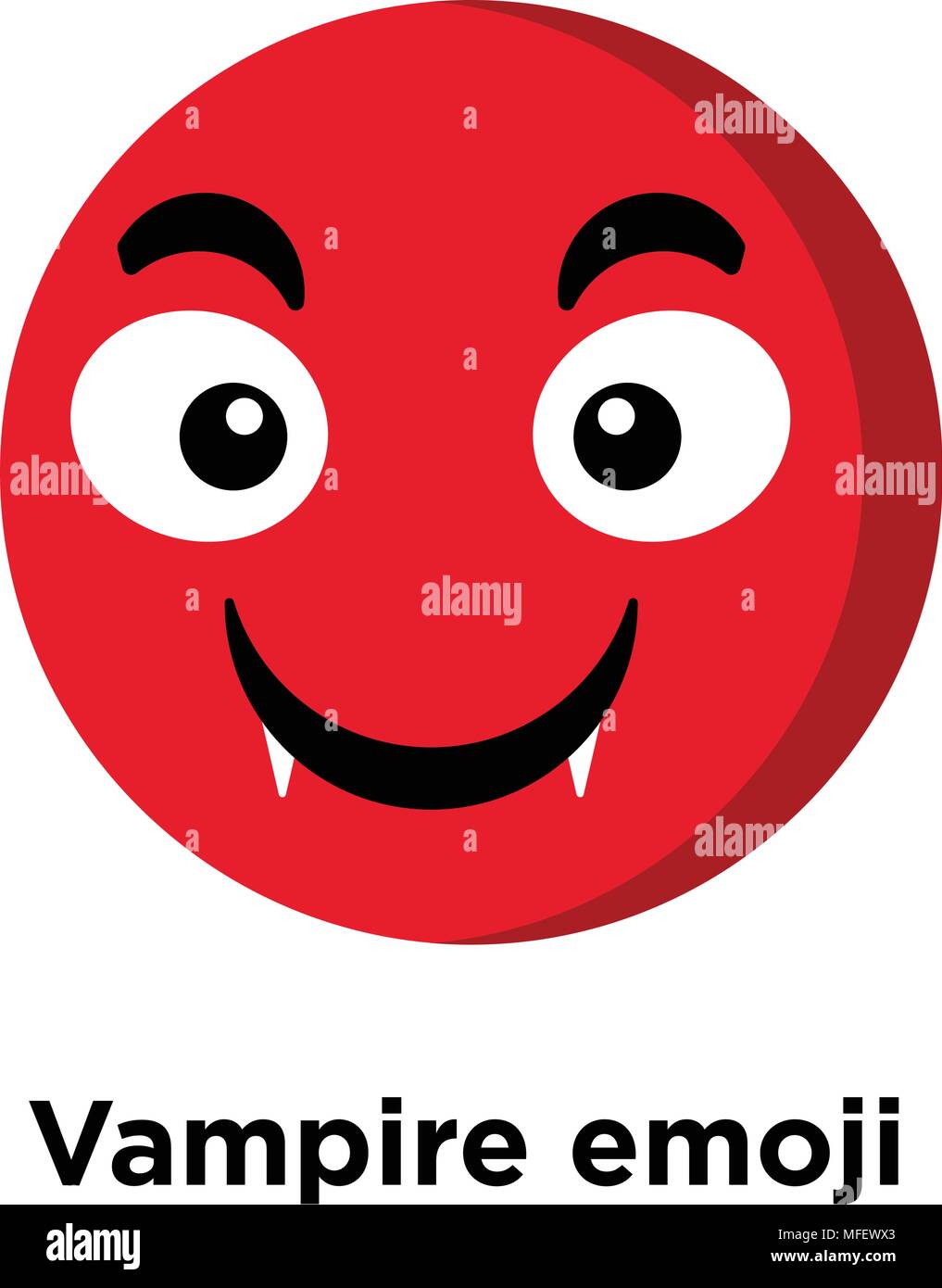 Vampire emoji Symbol auf weißem Hintergrund, Vector Illustration Stock