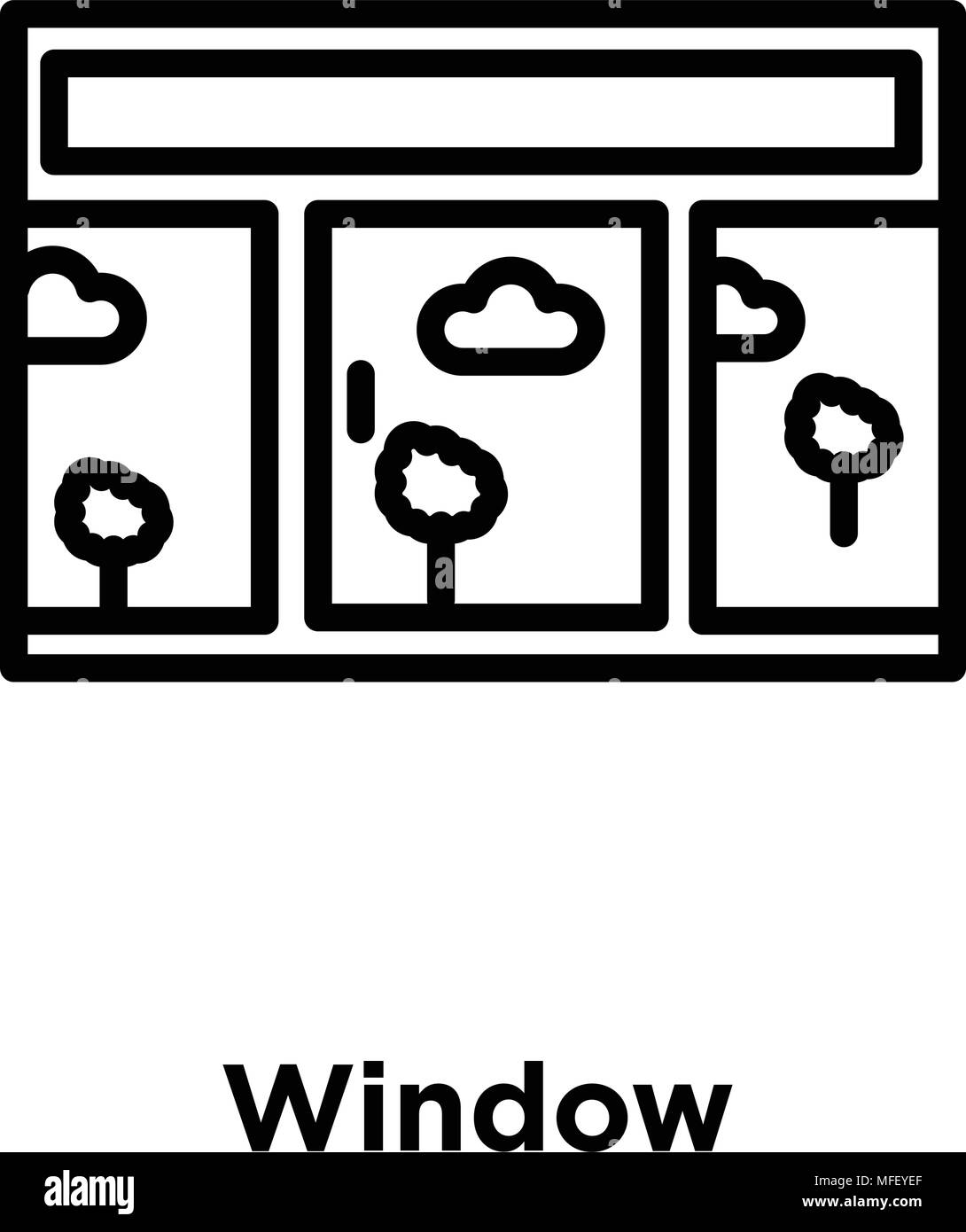 Fenster Symbol auf weißem Hintergrund, Vector Illustration Stock Vektor