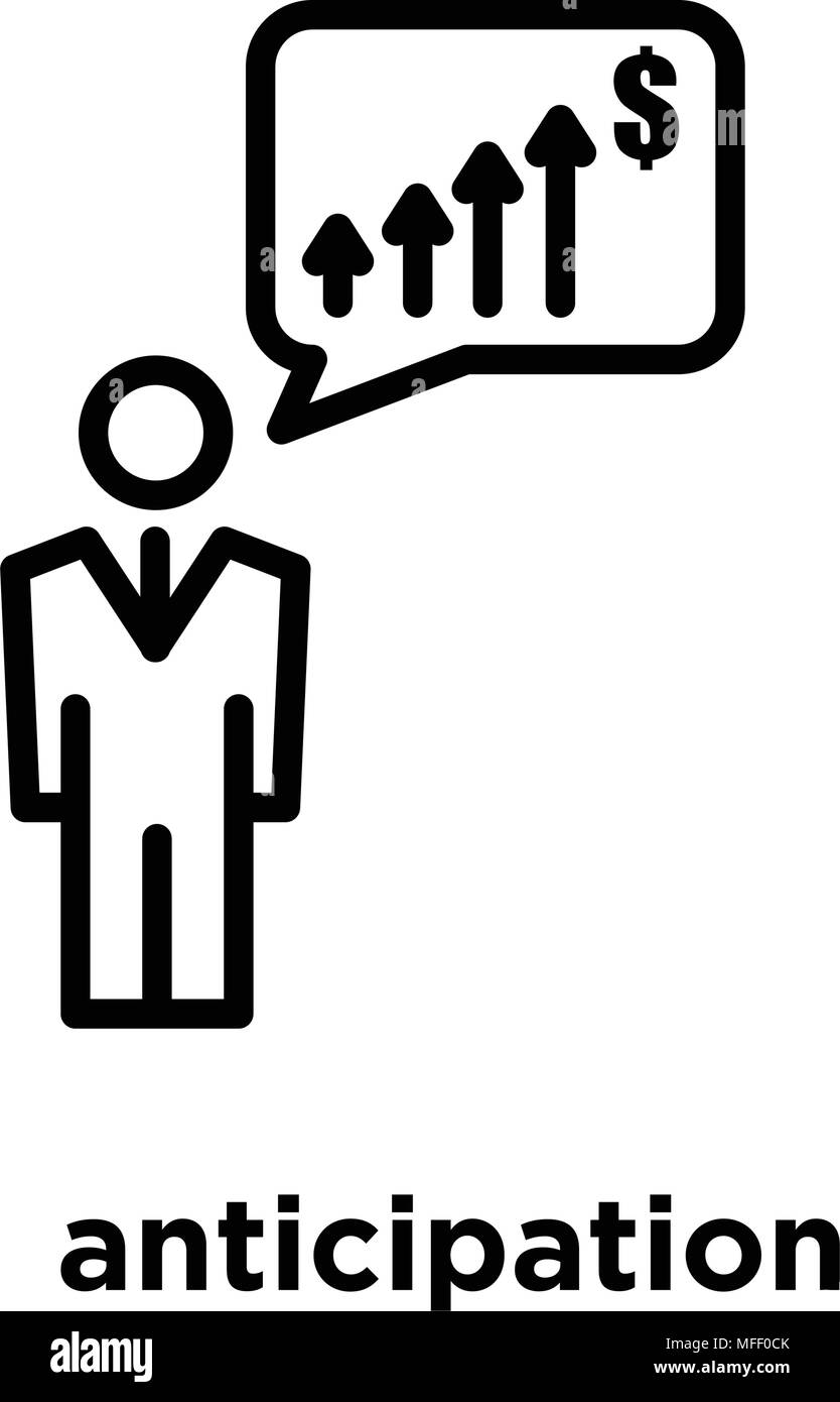 Vorfreude Symbol auf weißem Hintergrund, Vector Illustration Stock Vektor