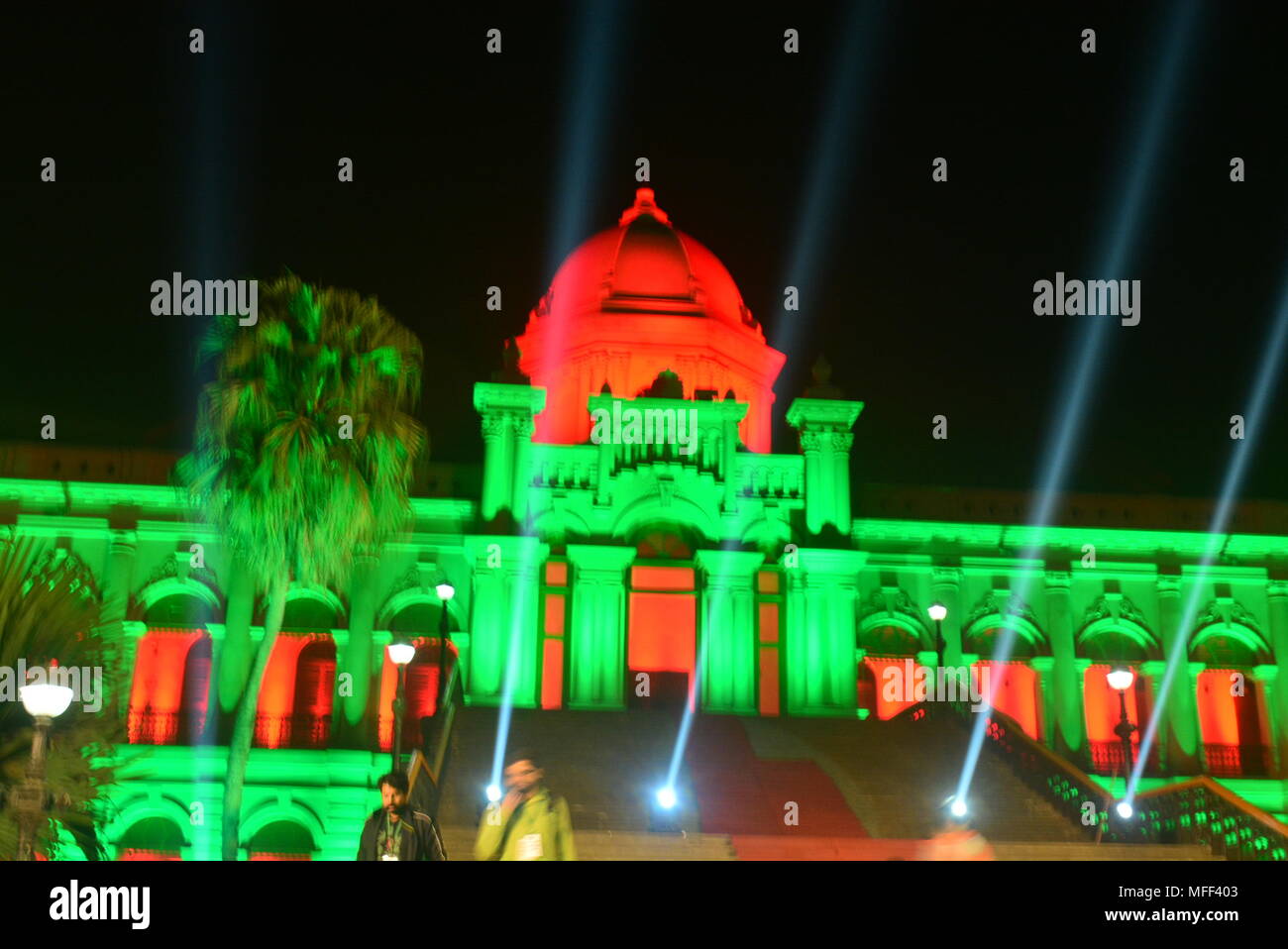 Ahsan Manzil am Tag des Sieges von Bangladesch Stockfoto