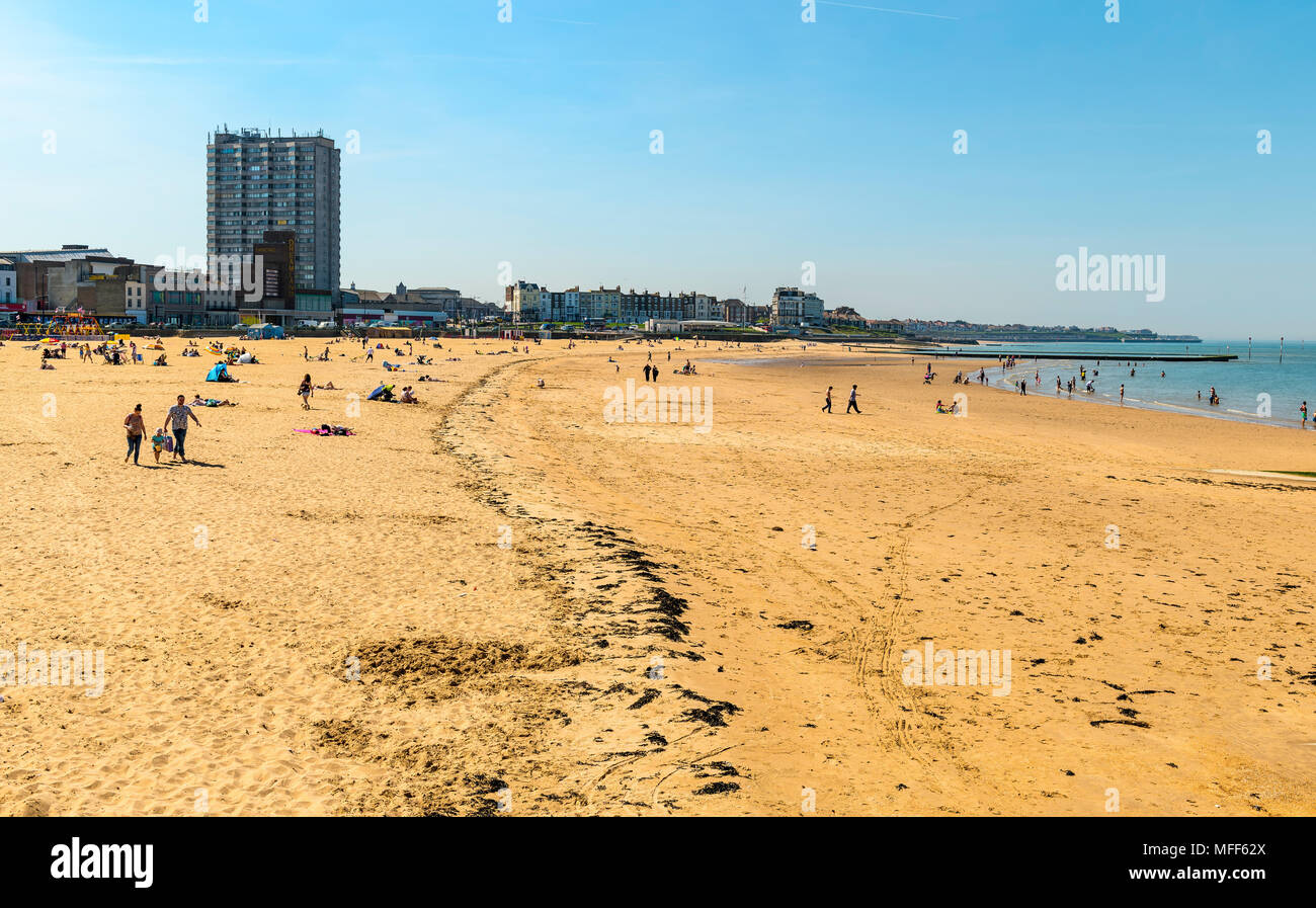 Margate Strand mit Ebbe Stockfoto