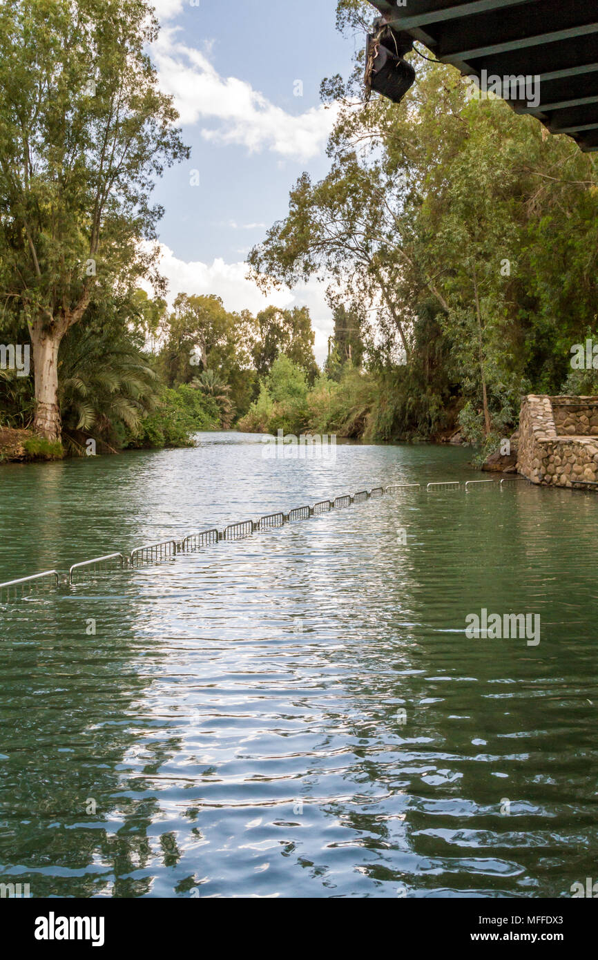 Ufer des Jordans auf Taufe Website, Israel Stockfoto