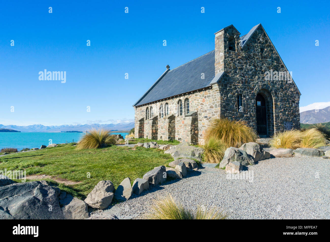 Kirche des Guten Hirten Lake Tekapo Neuseeland mackenzie Bezirk South Island nz TEKAPO Lake Tekapo Neuseeland Südinsel Neuseeland Stockfoto