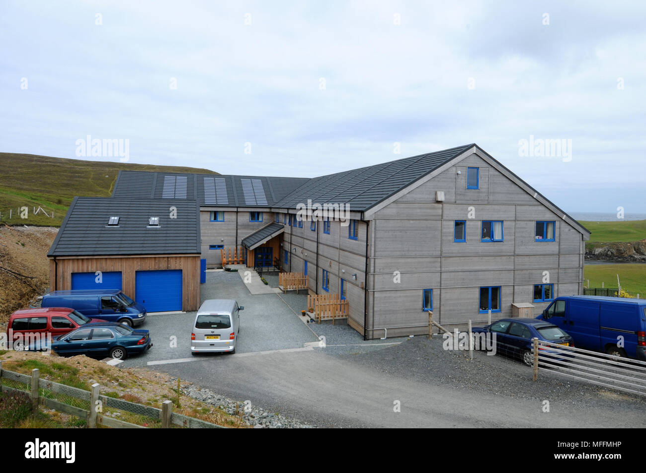 Der neue Fair Isle Vogelwarte auf Fair Isle eine Insel zwischen Shetland und Orkney Stockfoto