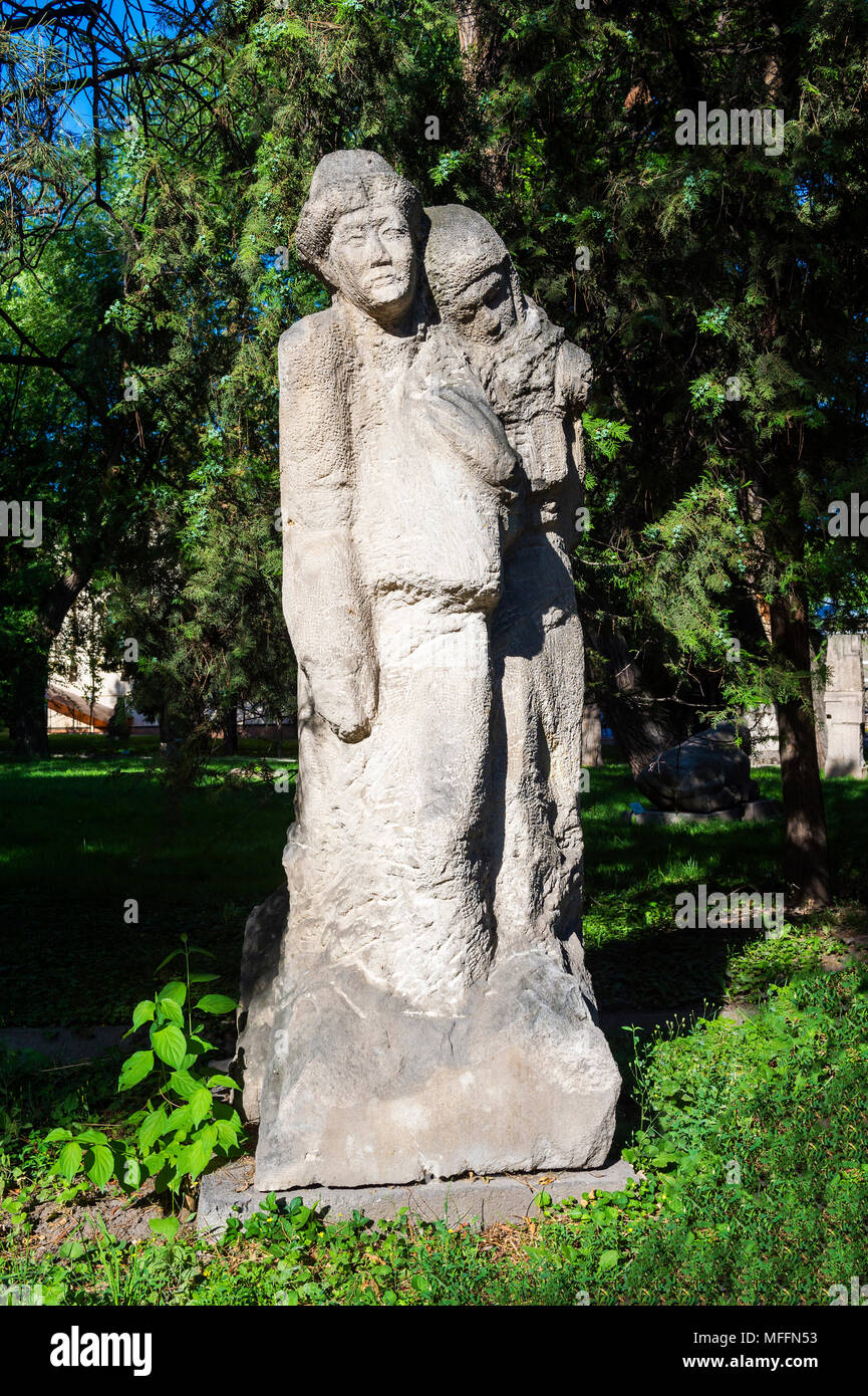 Statue in Dubovy Park, Bischkek, Kirgisistan, Zentralasien Stockfoto
