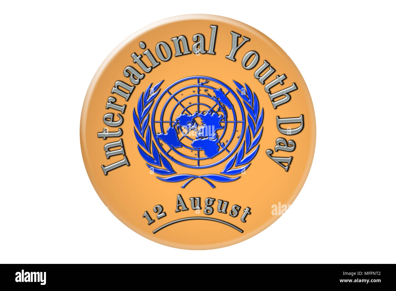 Internationaler Tag der Jugend, der internationalen Feiertag der Vereinten Nationen, ist am 12. August Februar gefeiert. Stockfoto