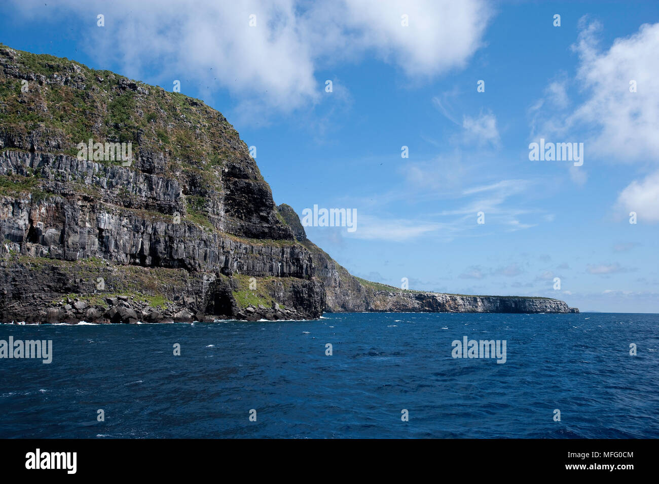 Panoramablick auf Wolf Island, Galapagos Inseln, UNESCO Weltnaturerbe, Ecuador, Ost Pazifik Stockfoto