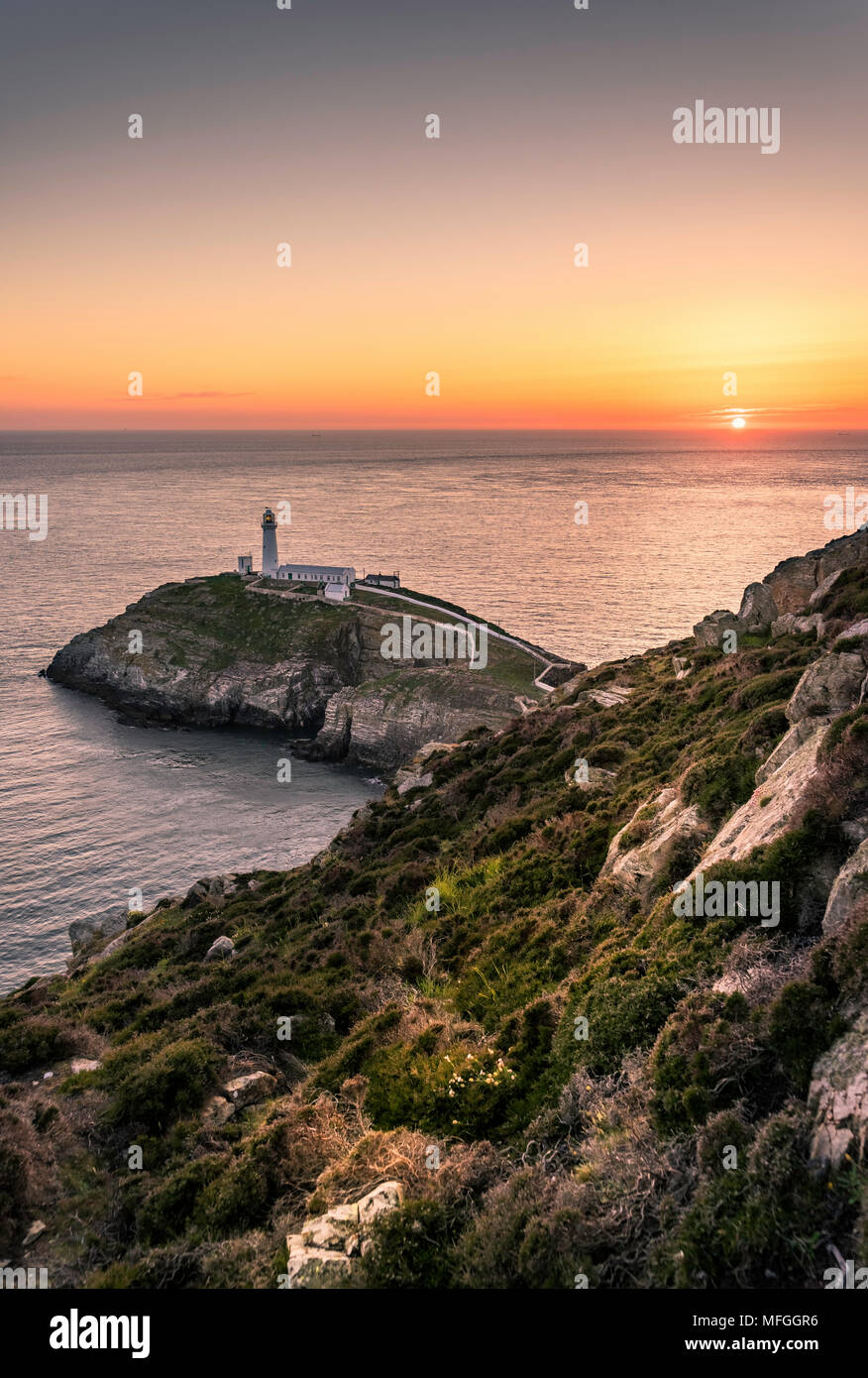 South Stack Lighthouse, Holyhead, Anglesey, North Wales, UK Stockfoto