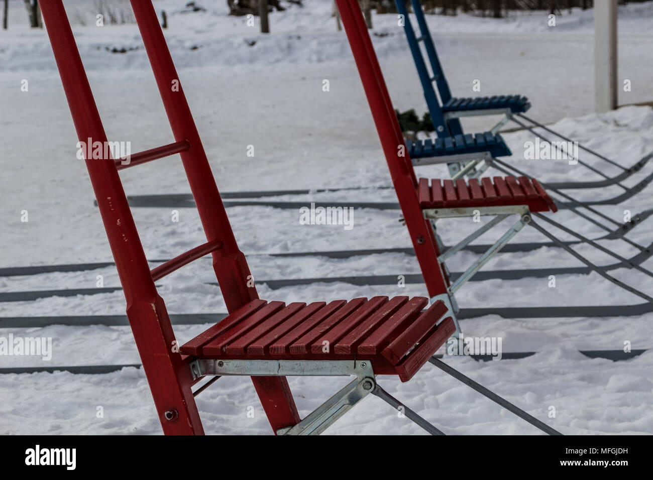 Finnische Schlitten im Winter Stockfotografie - Alamy