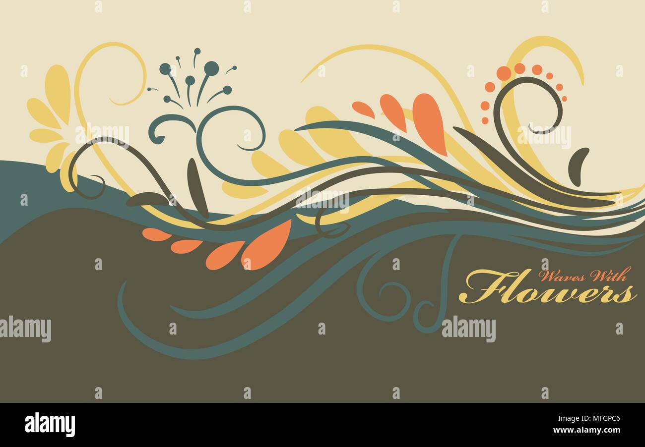 Zusammenfassung Hintergrund mit Locken und Platz für Text. Karte. Vector Illustration Stock Vektor