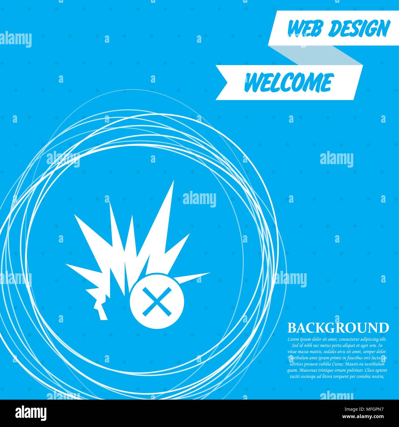 Explosion auf einem blauen Hintergrund mit abstrakten Kreise um und für ihren Text. Vector Illustration Stock Vektor