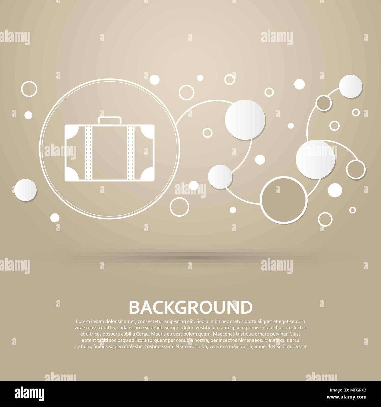 Gepäck Symbol auf einem braunen Hintergrund mit elegantem Stil und modernem Design Infografik. Vector Illustration Stock Vektor