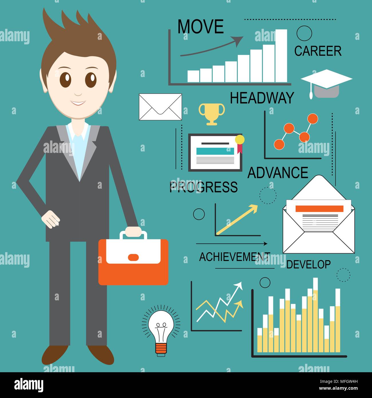 Web Analytics, Information und Entwicklung business Statistik, konzeptionelle. Vector Illustration Stock Vektor