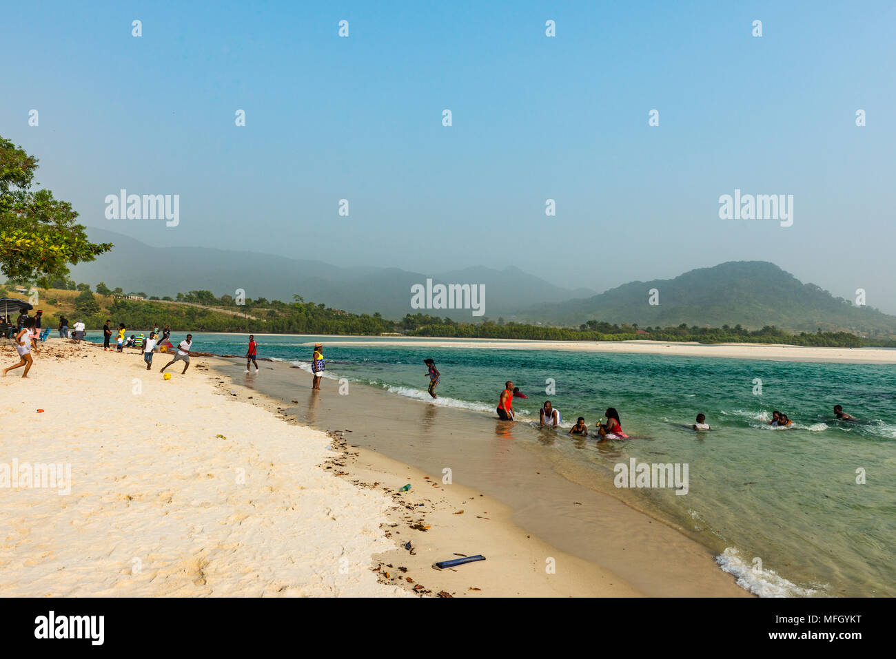 Zwei Kilometer Strand, Sierra Leone, West Afrika, Afrika Stockfoto