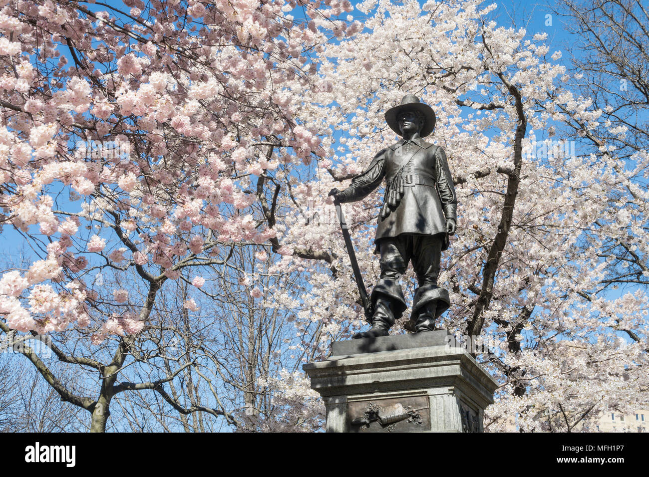 Der Pilger Statue, Pilgrim Hill, Central Park, New York Stockfoto