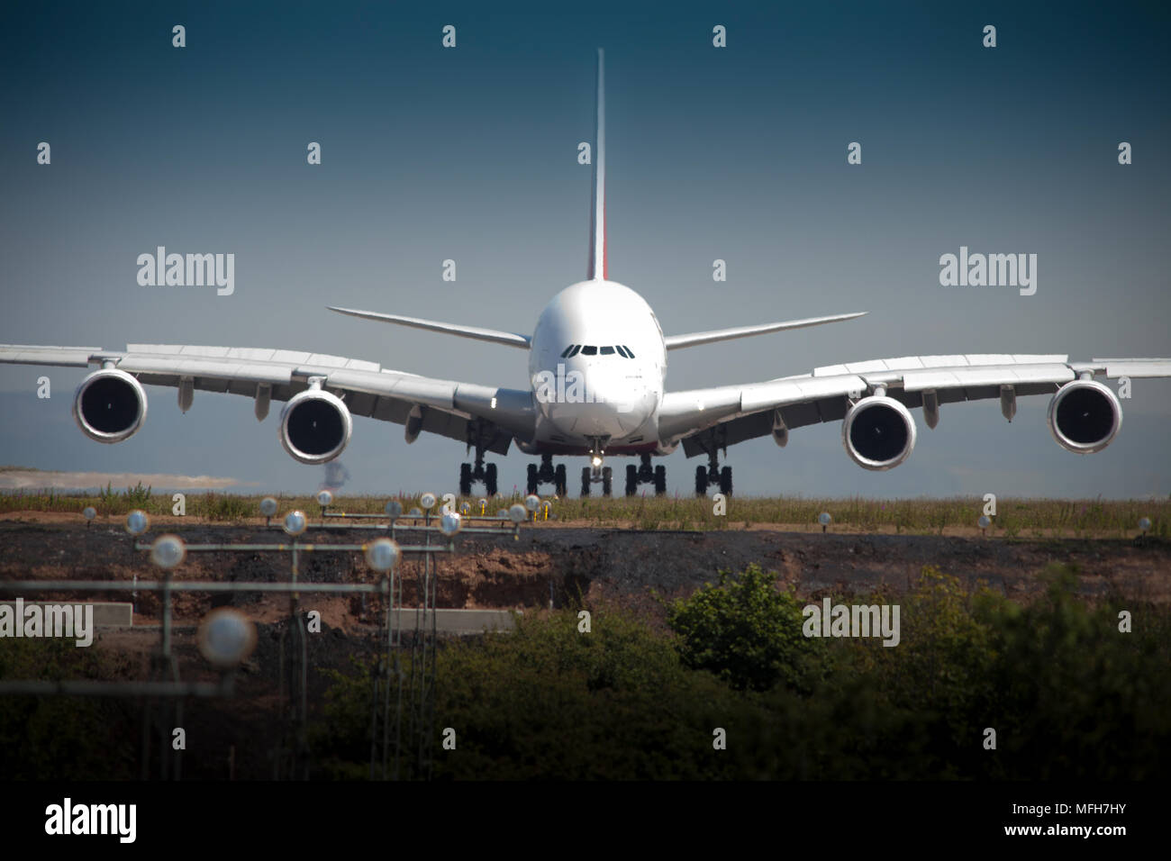 Airbus A380 nehmen Sie Stockfoto
