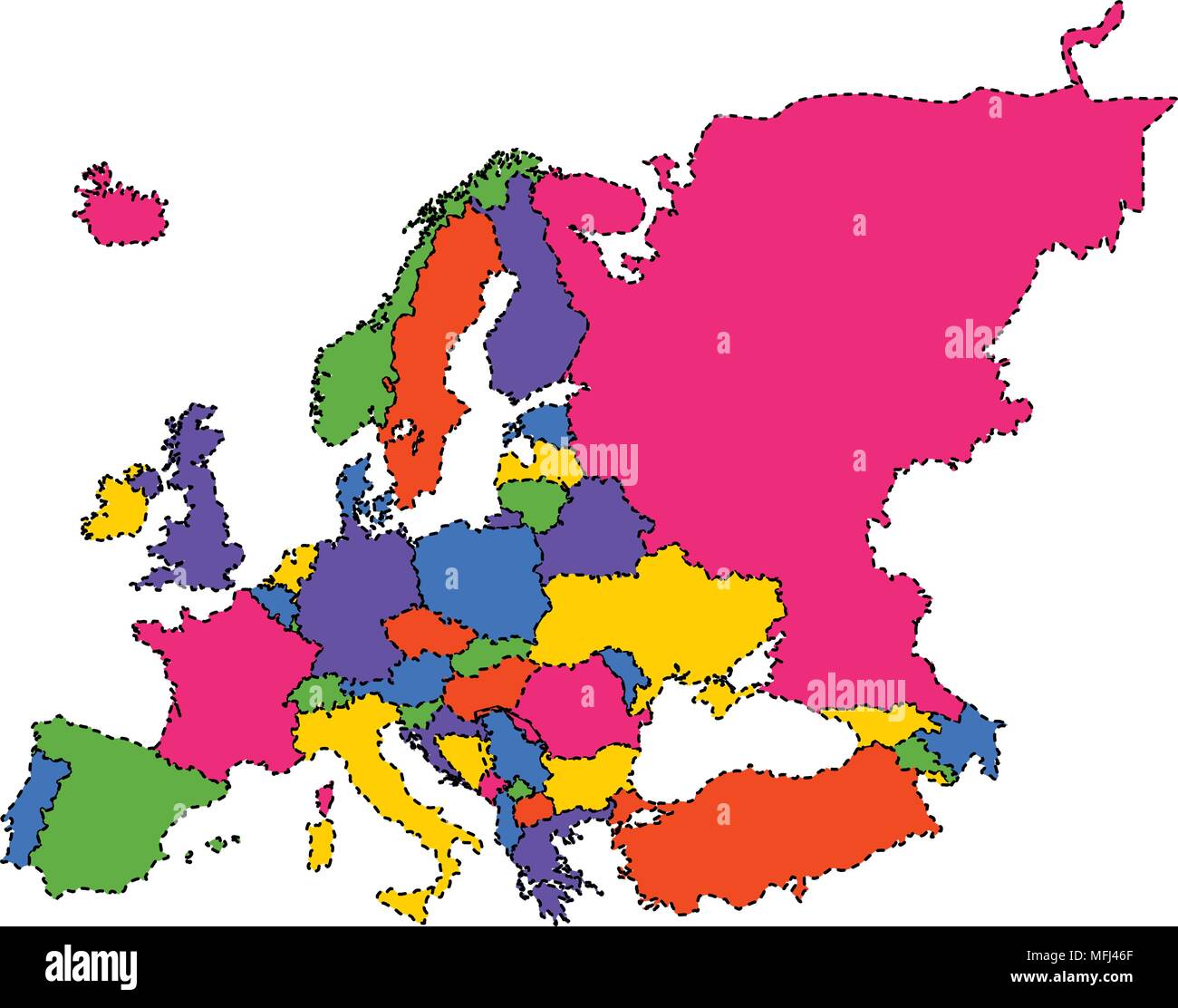 Politische Karte von Europa Stock Vektor