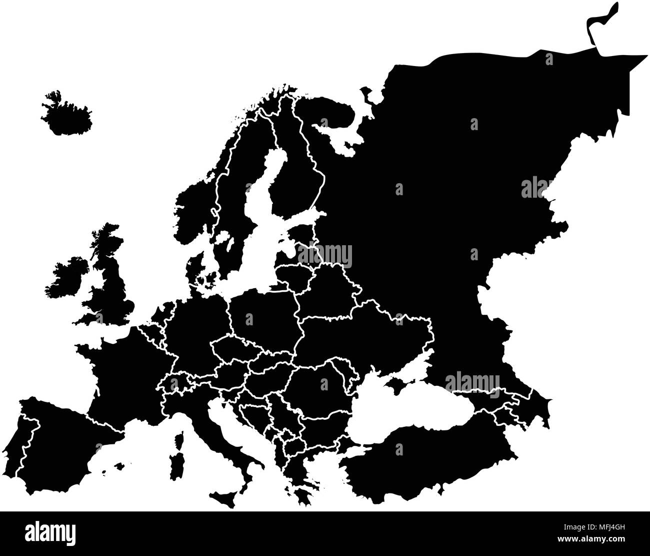 Politische Karte von Europa Stock Vektor