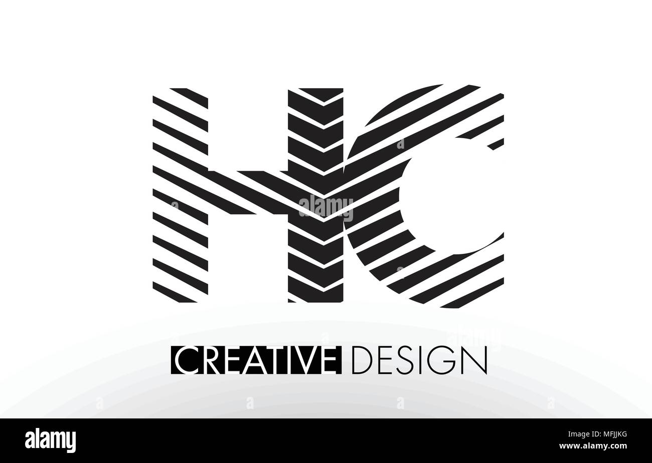 HC H C Zeilen schreiben Design mit Kreativen elegante Zebra Vector Illustration. Stock Vektor