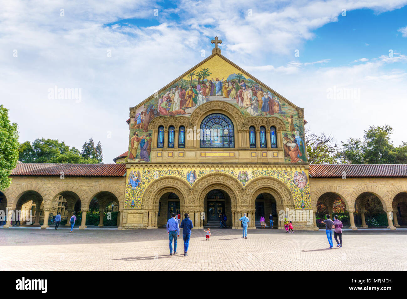 PALO ALTO, USA - Mar 31, 2018: Die gedächtniskirche an der Stanford University. 1885 gegründet, ist die Universität eine der weltweit führenden Einrichtungen Reno Stockfoto