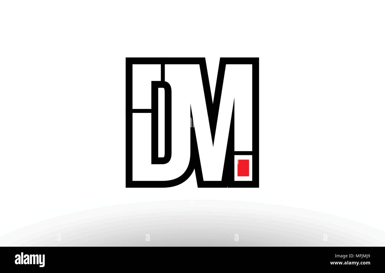Schwarze und weiße Buchstaben dm d m logo Kombination design geeignet für ein Unternehmen oder ein Geschäft Stock Vektor