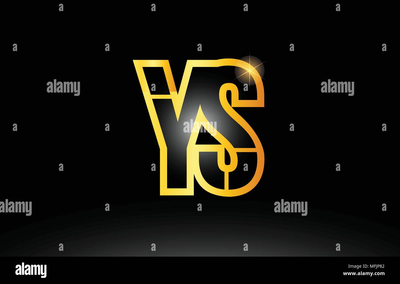Gold schwarz Buchstaben ys y s logo Kombination design geeignet für ein Unternehmen oder ein Geschäft Stock Vektor