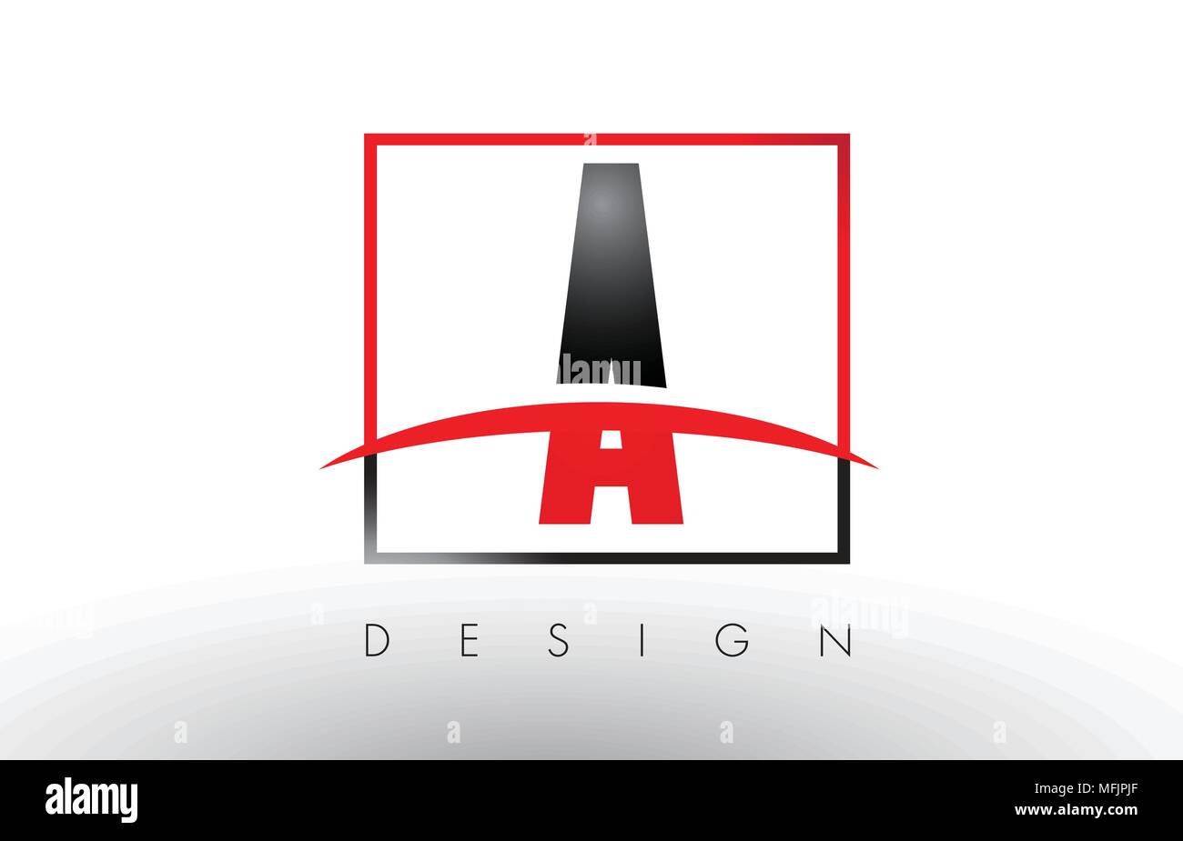 Ein Logo Briefe mit roten und schwarzen Farben und Swoosh. Kreatives Schreiben Design Vector. Stock Vektor