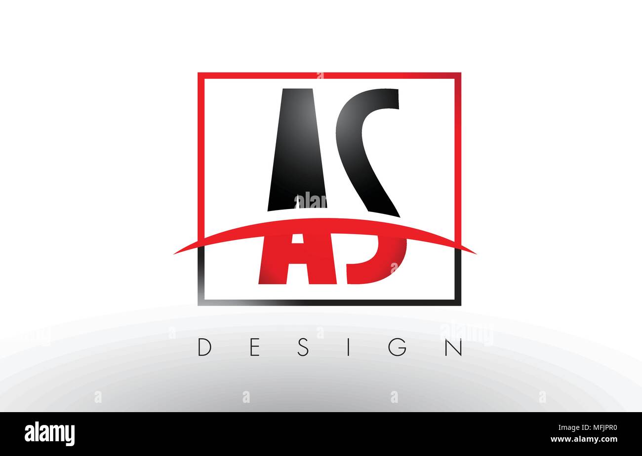 Als S Logo Briefe mit roten und schwarzen Farben und Swoosh. Kreatives Schreiben Design Vector. Stock Vektor