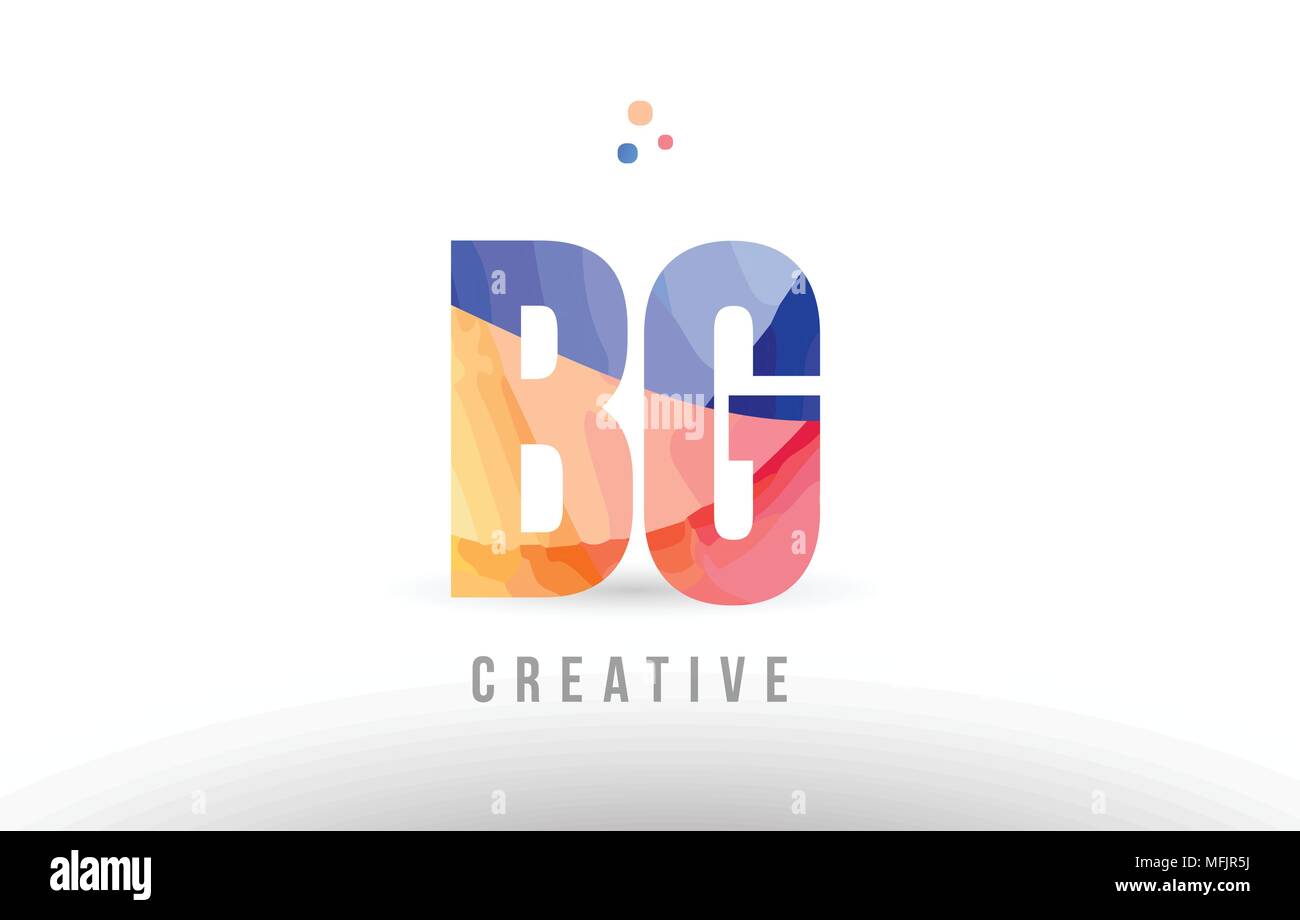 Orange Blau Buchstaben bg b g logo Kombination Design mit Punkten geeignet für ein Unternehmen oder ein Geschäft Stock Vektor