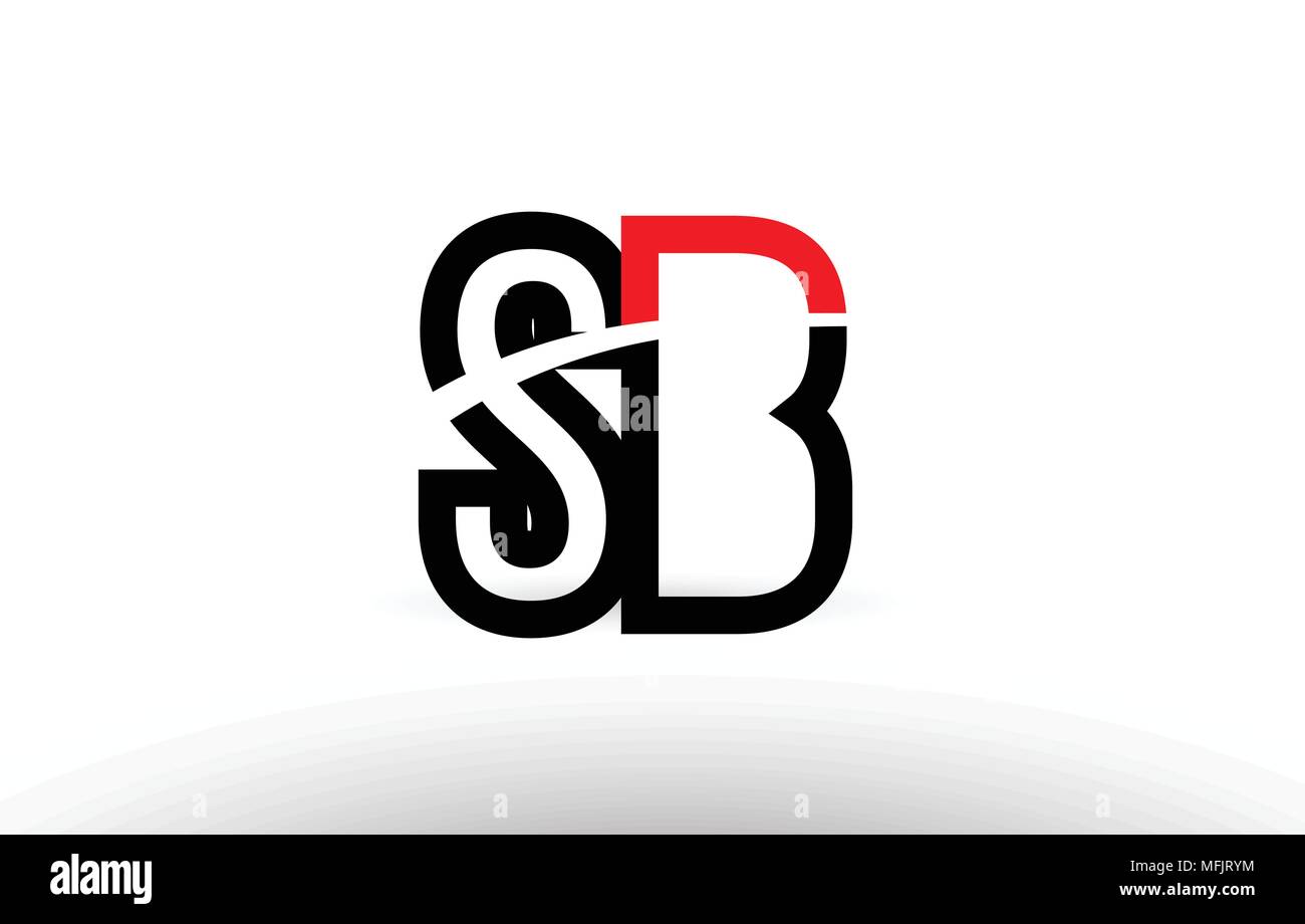 Schwarz Weiß und Rot Buchstaben sb s b logo Kombination design geeignet für ein Unternehmen oder ein Geschäft Stock Vektor