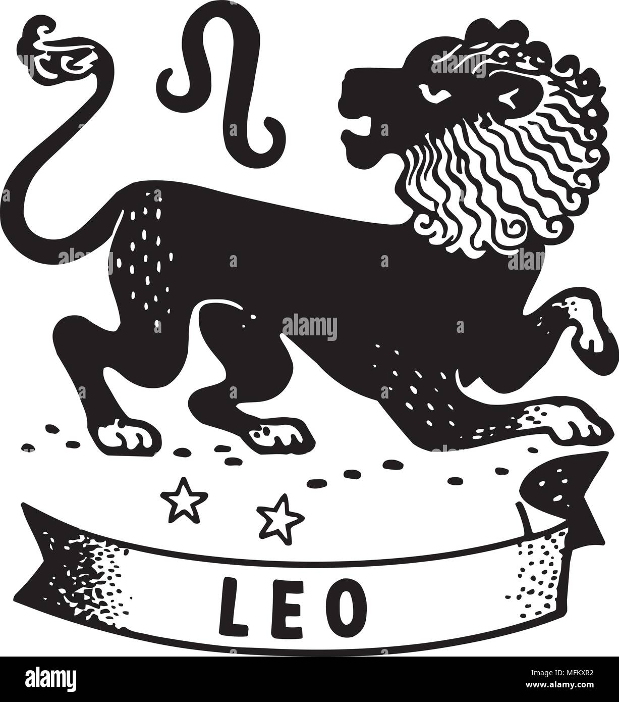 Leo-Retro Clipart Illustration Stock Vektor