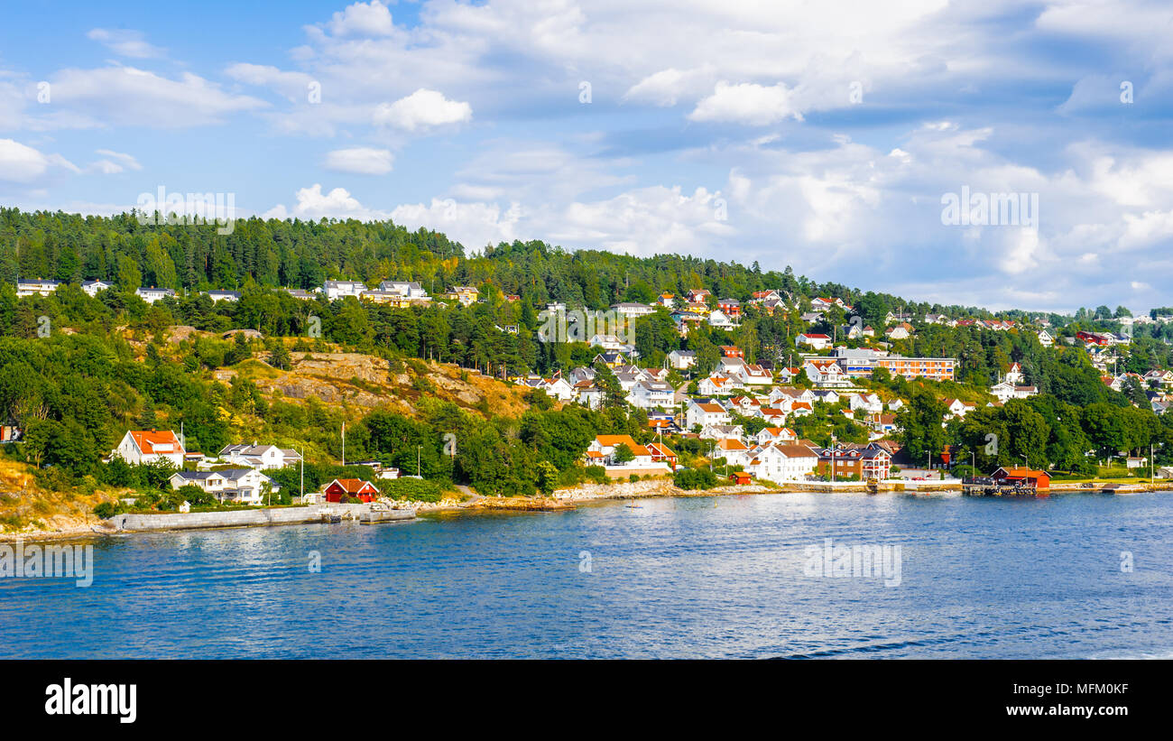 Oslofjord, weg von Oslo, an die Ostsee Stockfoto