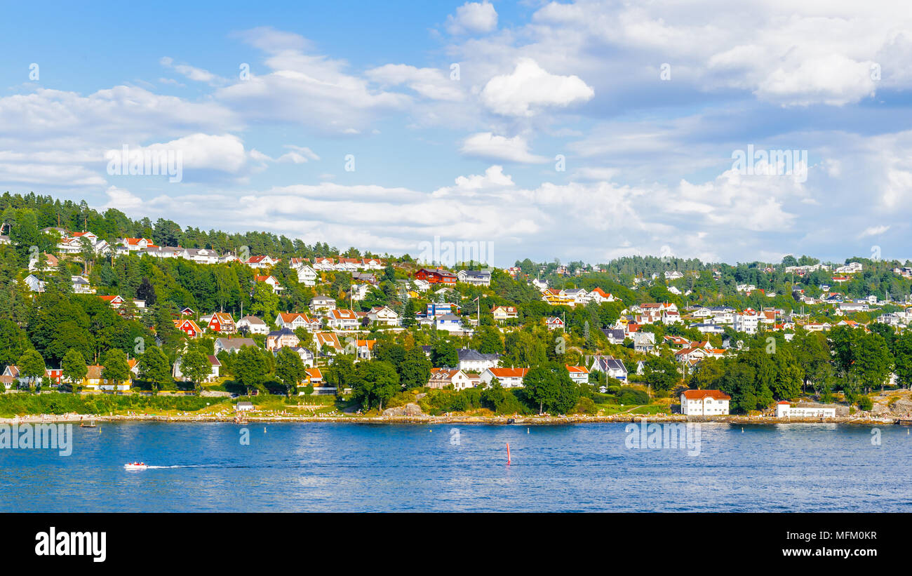 Oslofjord, weg von Oslo, an die Ostsee Stockfoto