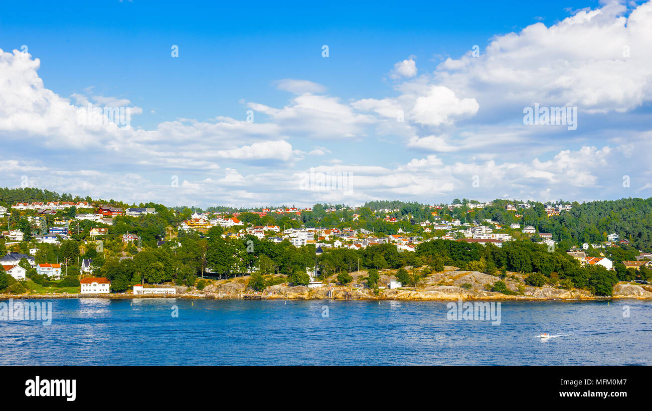 Oslofjord, weg von Oslo, an die Ostsee Stockfoto